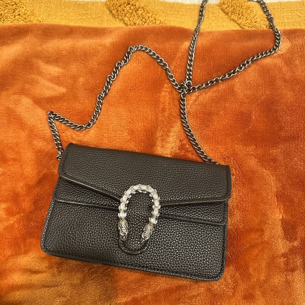 Black Leather mini crossbody